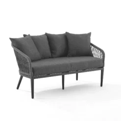 Dover 2pc Outdoor Rope Conversation Set With Loveseat & Coffee Table - Charcoal/Matte Black - Crosley 22 Dover 2pc Outdoor Rope Conversation Set With Loveseat & Coffee Table - Charcoal/Matte Black - Crosley -Cheap Crosley Store GUEST a5765d89 4b1f 41a8 980b df1bca8ae027