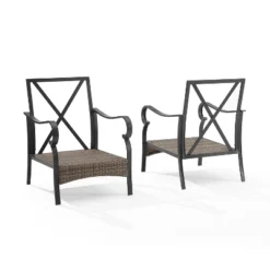 2pk Dahlia Outdoor Steel Arm Chairs Taupe/Matte Black - Crosley -Cheap Crosley Store GUEST a59c3d1e 9d2e 41f7 a465 a03d7e675f83