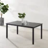 Hansen Rectangle Outdoor Metal Dining Table - Matte Black - Crosley