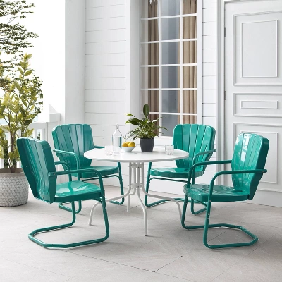 Ridgeland 5pc Outdoor Dining Set - Turquoise - Crosley 7 Ridgeland 5pc Outdoor Dining Set - Turquoise - Crosley - Image 7