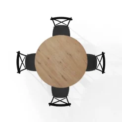 5pc Joanna Round Dining Set With 4 Camille Chairs Matte Black - Crosley -Cheap Crosley Store GUEST a75dd51b e6ba 40ea 8538 7c26d1542a67