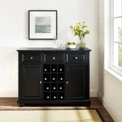 Alexandria Sideboard Cabinet With Wine Storage Black - Crosley -Cheap Crosley Store GUEST a96c7e51 bcda 4aef 988e bdf429f64a9a