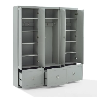 3pc Harper Entryway Set With Hall Tree And 2 Pantry Closets Gray - Crosley 7 3pc Harper Entryway Set With Hall Tree And 2 Pantry Closets Gray - Crosley - Image 7
