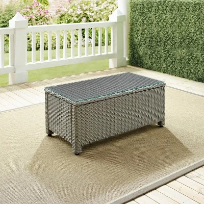 Bradenton Outdoor Wicker Glass Top Coffee Table - Crosley 4 Bradenton Outdoor Wicker Glass Top Coffee Table - Crosley - Image 4