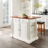 Coventry Drop Leaf Top Kitchen Island With Upholstered Square Stools White - Crosley