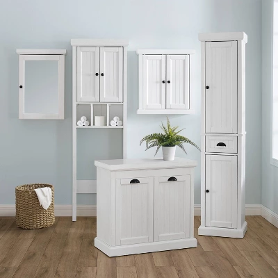 Seaside Tall Linen Cabinet White - Crosley 8 Seaside Tall Linen Cabinet White - Crosley - Image 8