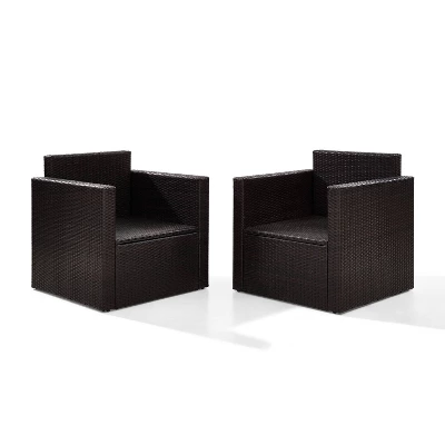 Palm Harbor 3pc All-Weather Wicker Patio Conversation Set Gray - Crosley 5 Palm Harbor 3pc All-Weather Wicker Patio Conversation Set Gray - Crosley - Image 5