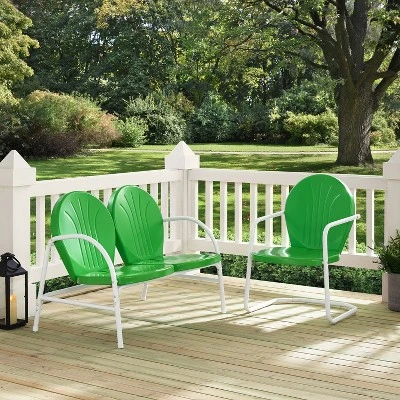 Griffith 2pc Outdoor Seating Set - Kelly Green - Crosley 3 Griffith 2pc Outdoor Seating Set - Kelly Green - Crosley - Image 3