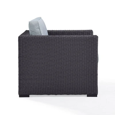 Biscayne Outdoor Wicker Armchair - Mist - Crosley 7 Biscayne Outdoor Wicker Armchair - Mist - Crosley - Image 7