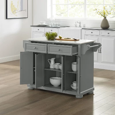 Alexandria Granite Top Kitchen Island/Cart Gray - Crosley 2 Alexandria Granite Top Kitchen Island/Cart Gray - Crosley - Image 2