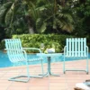 Crosley Gracie 3-Piece Metal Patio Chat Set - Blue