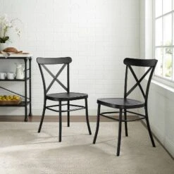 Set Of 2 Camille Dining Chair Matte Black - Crosley -Cheap Crosley Store GUEST b0a8365e 3a7d 456d 94d3 3f7398727426