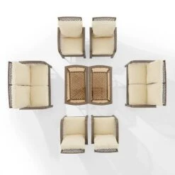 Tribeca 8pc Outdoor Wicker Conversation Set - Sand/Driftwood - Crosley -Cheap Crosley Store GUEST b14e256b 57d4 4c31 b126 bbf6e59ab40f