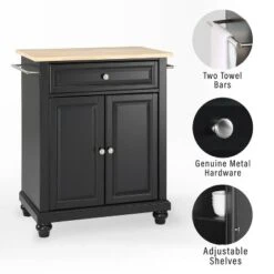 Cambridge Wood Top Portable Kitchen Island/Cart Black/Natural - Crosley -Cheap Crosley Store GUEST b1bf6200 e89f 41a0 8600 42d3cfe9e12f