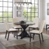 5pc Hayden Round Dining Set With 4 Upholstered Chairs Slate - Crosley