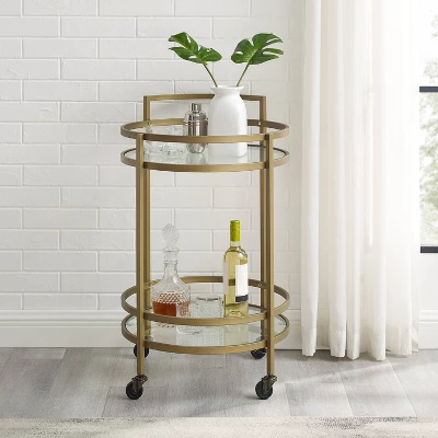 Bailey Round Bar Cart Gold - Crosley 2 Bailey Round Bar Cart Gold - Crosley - Image 2