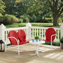 Griffith 3pc Outdoor Conversation Set With Loveseat, Armchair And Accent Table - Bright Red - Crosley 9 Griffith 3pc Outdoor Conversation Set With Loveseat, Armchair And Accent Table - Bright Red - Crosley -Cheap Crosley Store GUEST b4d610e4 c834 42ba becf 314b2afc8ea8