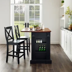 Coventry Drop Leaf Top Kitchen Island With X-Back Stools Black - Crosley -Cheap Crosley Store GUEST b569d1a0 d354 4b7c a5c5 a781e64ee75f