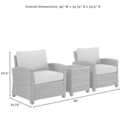 Bradenton 3pc Outdoor Wicker Seating Set With Side Table & 2 Arm Chairs - Crosley -Cheap Crosley Store GUEST b63e0f35 8aff 45b5 9657 4b31e16c6a17