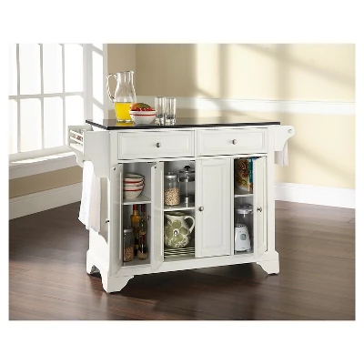 LaFayette Solid Black Granite Top Kitchen Island - White - Crosley 4 LaFayette Solid Black Granite Top Kitchen Island - White - Crosley - Image 4