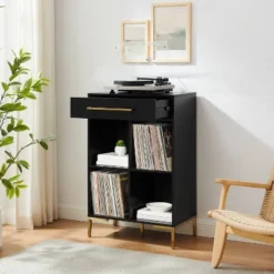 42.25" Juno Record Storage Cube Bookcase Black - Crosley -Cheap Crosley Store GUEST b6c70b3e d602 4f37 bcc3 1ed14602847d