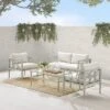 Ashford 4pc Outdoor Metal Conversation Set - Cream - Crosley