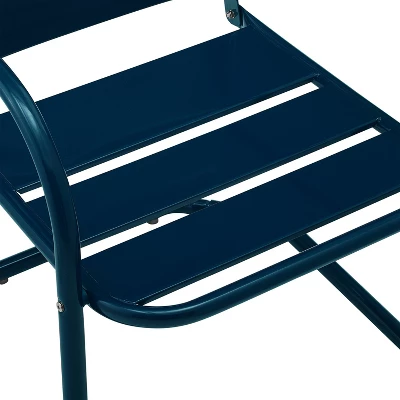 Brighton 2pc Metal Chair Set - Navy - Crosley 7 Brighton 2pc Metal Chair Set - Navy - Crosley - Image 7