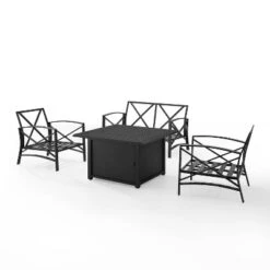 Kaplan 4pc Outdoor Conversation Set With Dante Fire Table - Oatmeal - Crosley -Cheap Crosley Store GUEST b885c07b 6b1a 4253 a857 8940a8a3bb8e