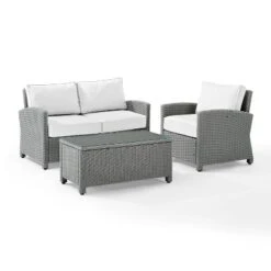 Bradenton 3pc Outdoor Conversation Set With Loveseat & Armchair With Coffee Table - Crosley -Cheap Crosley Store GUEST b8f1f374 f369 446d b9c7 9135c9078e6c