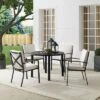 5pc Kaplan Outdoor Steel Round Dining Set Oatmeal/Bronze - Crosley
