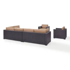 Biscayne 7pc Outdoor Wicker Sectional Set With Arm Chairs & Ottoman - Mocha - Crosley -Cheap Crosley Store GUEST b9c7428b 4a20 4b4e a067 af37c8f3fabf