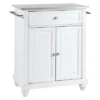 Cambridge Stainless Steel Top Portable Kitchen Island - White - Crosley