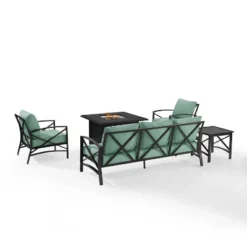 Kaplan 5pc Outdoor Sofa Set With Fire Table - Mist - Crosley -Cheap Crosley Store GUEST ba84a8bc 56e1 492c a667 9e17ac7a64ef