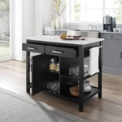 Audrey Faux Marble Top Kitchen Island Black - Crosley -Cheap Crosley Store GUEST ba86a6ad bde3 42db 8c4d b5e8d35a5a99