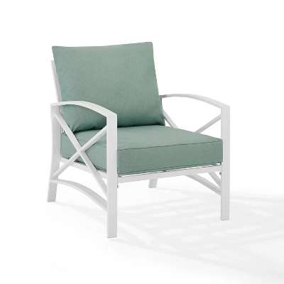 Kaplan Outdoor Steel Arm Chair Mist/White - Crosley 5 Kaplan Outdoor Steel Arm Chair Mist/White - Crosley - Image 5