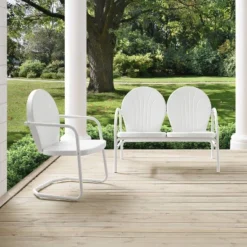 Griffith 2pc Outdoor Seating Set - White - Crosley -Cheap Crosley Store GUEST bb7bcf2b 074d 42a3 bf93 5f49216a03bf