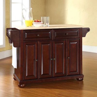 Alexandria Wood Top Full Size Kitchen Island/Cart Mahogany - Crosley 1 Alexandria Wood Top Full Size Kitchen Island/Cart Mahogany - Crosley