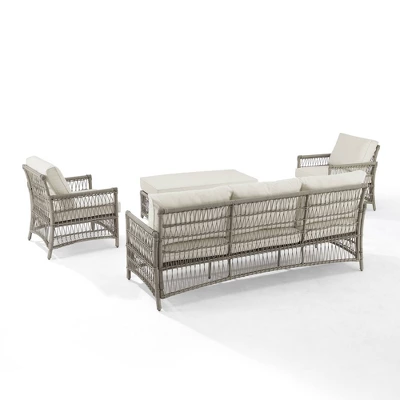 4pc Thatcher Outdoor Steel Conversation Set Creme/Driftwood - Crosley 10 4pc Thatcher Outdoor Steel Conversation Set Creme/Driftwood - Crosley - Image 10