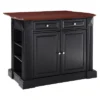 Drop Leaf Breakfast Bar Top Kitchen Island - Black - Crosley