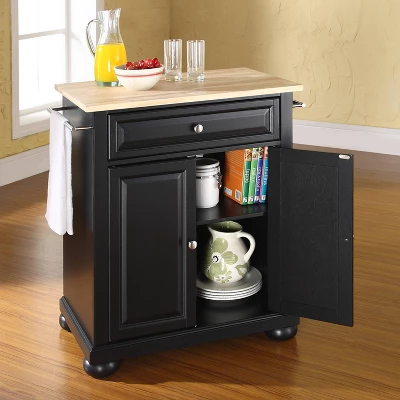 Alexandria Wood Top Portable Kitchen Island/Cart - Crosley 2 Alexandria Wood Top Portable Kitchen Island/Cart - Crosley - Image 2