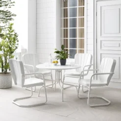 Ridgeland 5pc Outdoor Dining Set - White - Crosley -Cheap Crosley Store GUEST bcffc5e9 b68d 49b6 a175 ae43465796c9