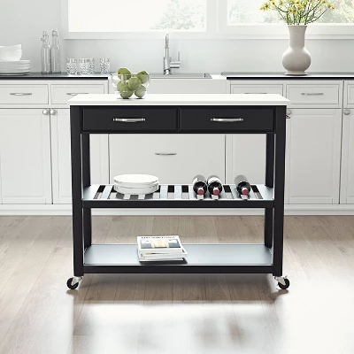 Granite Top Kitchen Prep Cart - Crosley 1 Granite Top Kitchen Prep Cart - Crosley