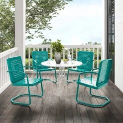 Bates 5pc Outdoor Dining Set - Turquoise - Crosley -Cheap Crosley Store GUEST be3c5103 8527 4f2c 8f64 37b9b57f6764