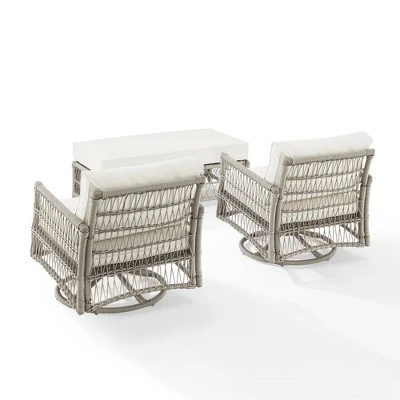 3pc Thatcher Outdoor Steel Conversation Set Creme/Driftwood - Crosley 10 3pc Thatcher Outdoor Steel Conversation Set Creme/Driftwood - Crosley - Image 10