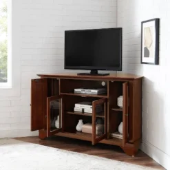 LaFayette Corner TV Stand For TVs Up To 48" Dark Red - Crosley -Cheap Crosley Store GUEST bf680ad5 037c 440d a918 5989518fd378