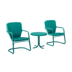 Ridgeland 3pc Outdoor Seating Set - Turquoise - Crosley -Cheap Crosley Store GUEST c183def4 e9d5 4950 b7bf c2eb0645b5b0
