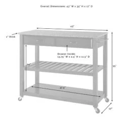 Gray Granite Top Kitchen Prep Cart With 2 Upholstered Saddle Stools - Crosley -Cheap Crosley Store GUEST c1a4e151 ae56 405b 9e87 7ae6bee8db1e