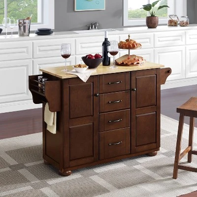 Eleanor Kitchen Island With Wood Top Natural - Crosley 9 Eleanor Kitchen Island With Wood Top Natural - Crosley - Image 9