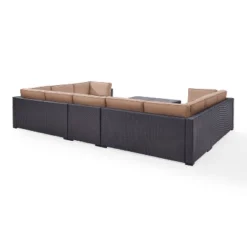 Crosley 7pc Biscayne Outdoor Steel Wicker Patio Sectional Set Furniture Set With Two Coffee Tables Mocha -Cheap Crosley Store GUEST c3752527 f762 4efd b671 6669129e1013