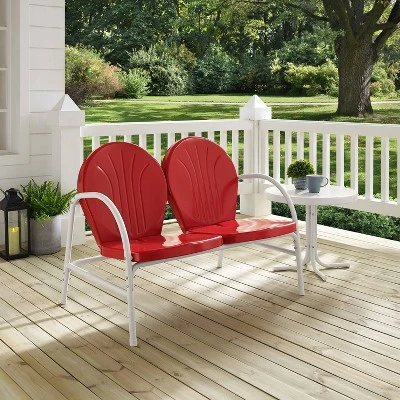 Griffith 3pc Outdoor Conversation Set - Red - Crosley 3 Griffith 3pc Outdoor Conversation Set - Red - Crosley - Image 3